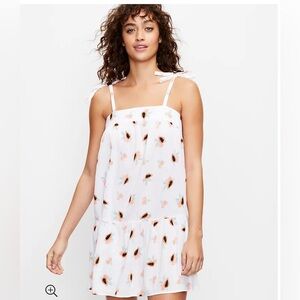 LOFT Beach Papaya Tie Strap Swing Dress